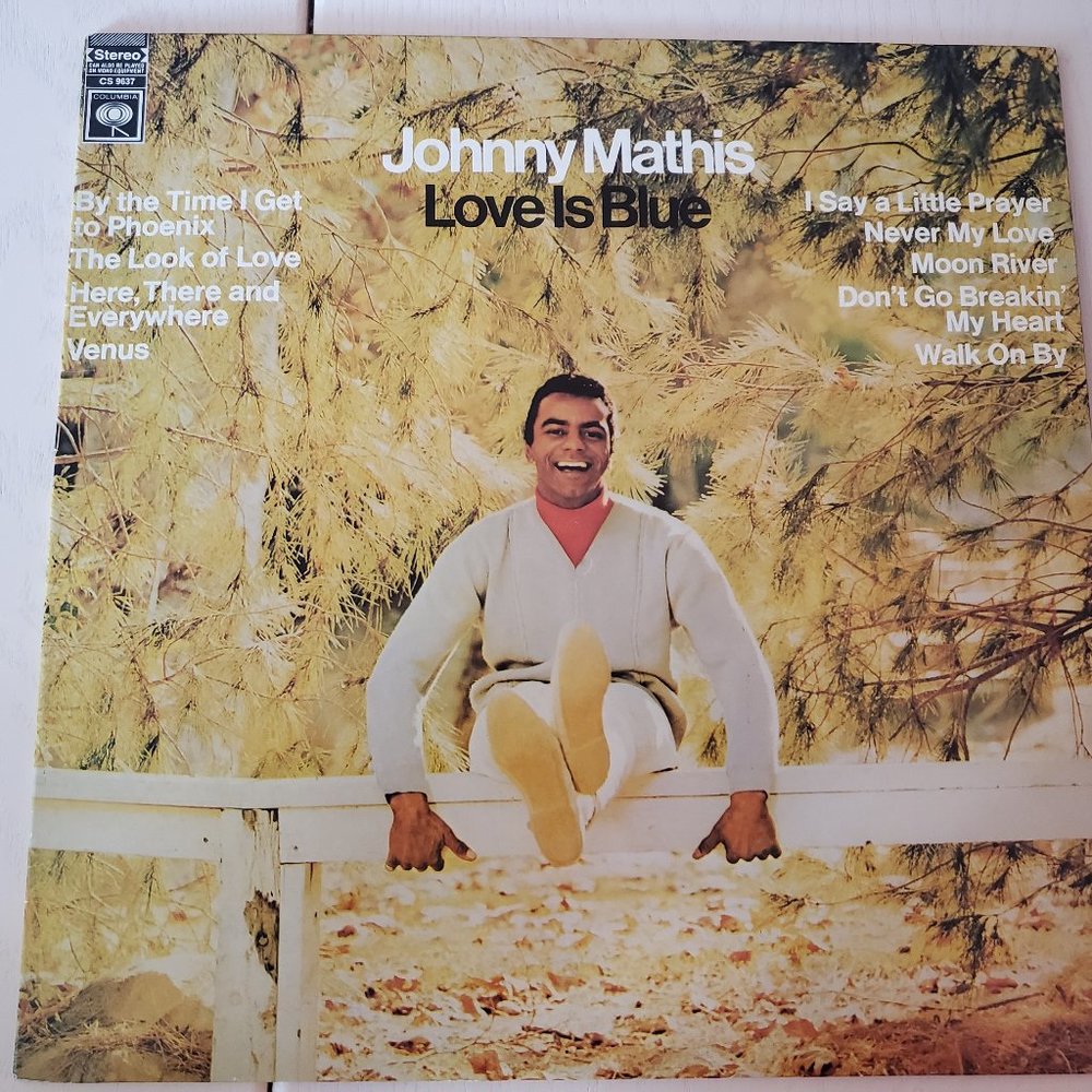 Johnny Mathis Love is blue vinyl record